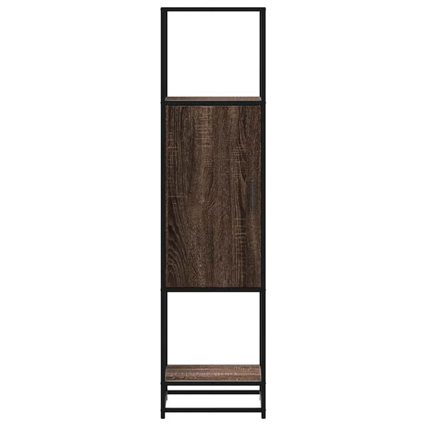 vidaXL Buffet haut ch&ecirc;ne marron 35,5x35x139 cm bois d'ing&eacute;nierie m&eacute;tal