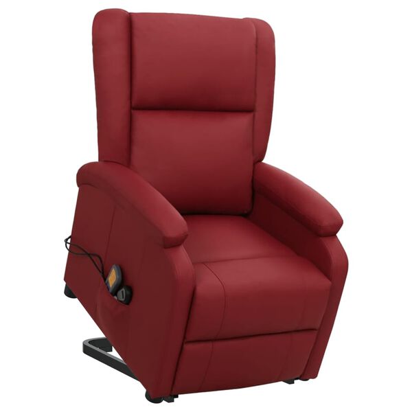vidaXL Fauteuil de massage Rouge bordeaux Similicuir