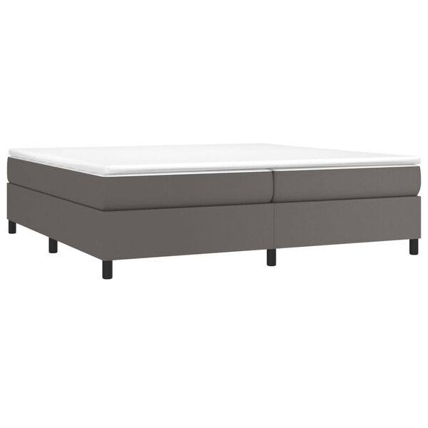 vidaXL Sommier &agrave; lattes de lit avec matelas Gris 200x200 cm Similicuir