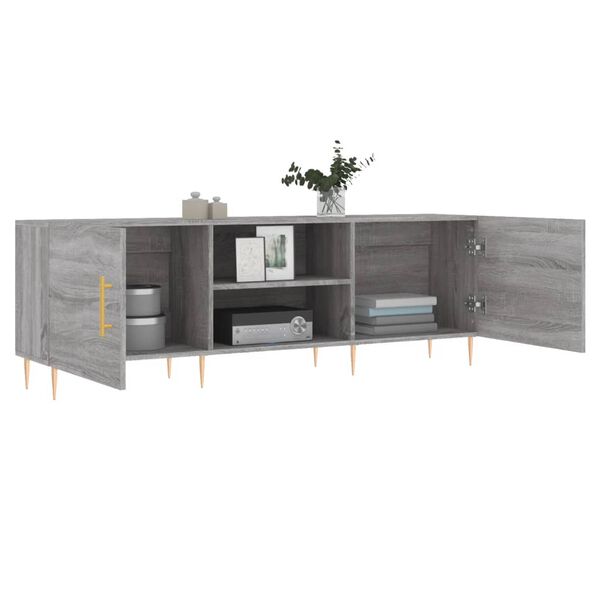 vidaXL Meuble TV sonoma gris 150x30x50 cm bois d'ing&eacute;nierie