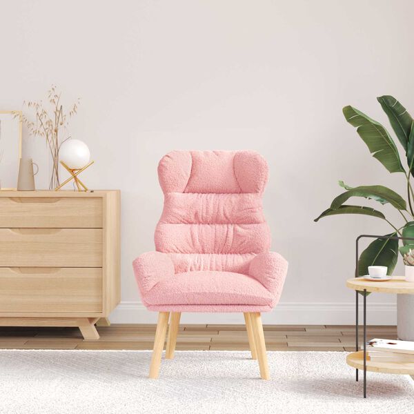vidaXL fauteuil Rose 69 x 74 x 93 cm Tissu Sherpa