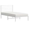 vidaXL Cadre de lit métal sans matelas avec tête de lit blanc 75x190cm