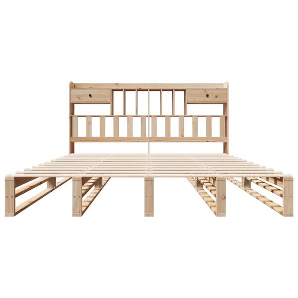 vidaXL Lit biblioth&egrave;que sans matelas 180x200 cm bois massif de pin