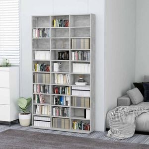 vidaXL Armoire &agrave; CD Gris b&eacute;ton 102x16x177,5 cm Bois d'ing&eacute;nierie