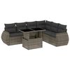 vidaXL Salon de jardin avec coussins 7 pcs gris r&eacute;sine tress&eacute;e