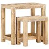 vidaXL Tables d'appoint peintes &agrave; la main 2pcs Bois de Manguier solide