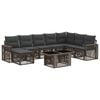 vidaXL Ensemble de canap&eacute; de jardin 9 pc Gris et Gris fonc&eacute; polyrotin