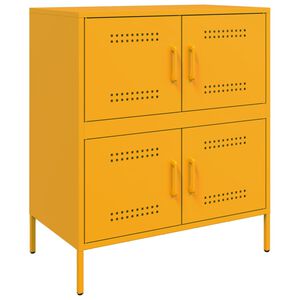 vidaXL Buffet jaune moutarde 68x39x79 cm acier