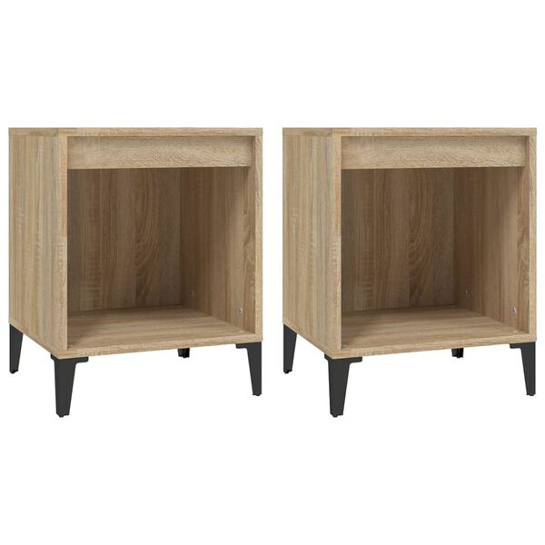 vidaXL Tables de chevet 2 pcs Ch&ecirc;ne sonoma 40x35x50 cm