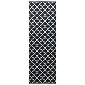 vidaXL Coureur de Tapis LESAKA Noir et blanc 50 x 100 cm