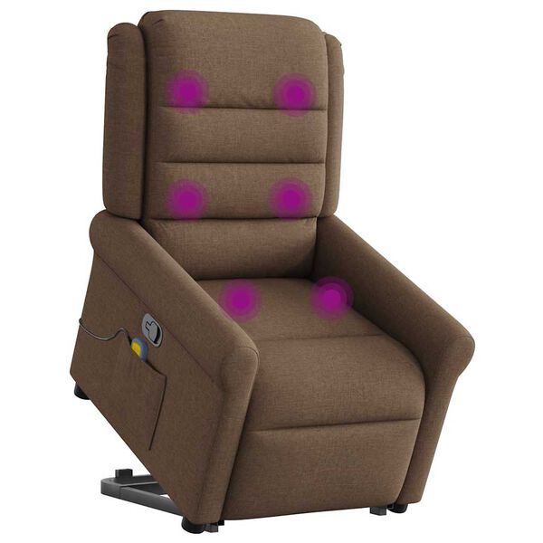 vidaXL Fauteuil de massage inclinable Marron Tissu