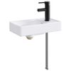 vidaXL Lavabo de salle de bain avec robinet et &eacute;vacuation Noir Mat