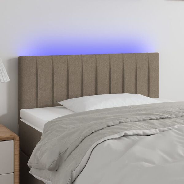 vidaXL T&ecirc;te de lit &agrave; LED Taupe 90x5x78/88 cm Tissu