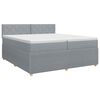 vidaXL Lit boxspring avec matelas Gris clair 200 x 200 cm Tissu