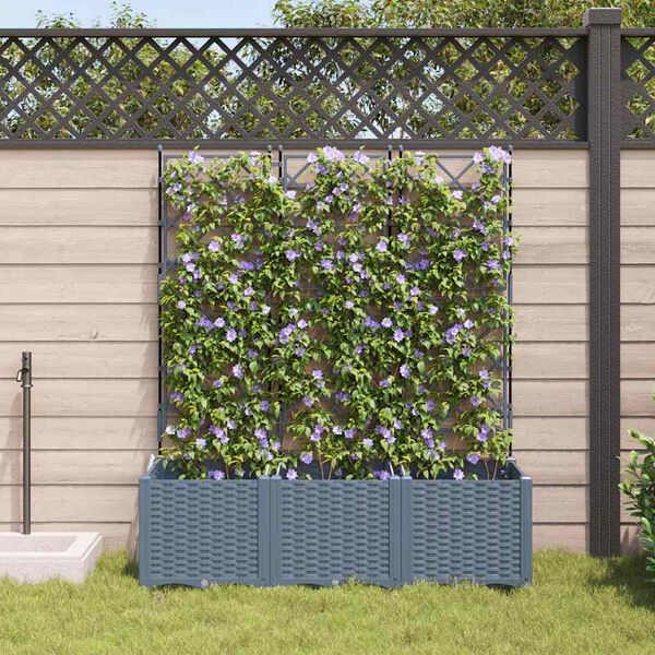 vidaXL Cache-pot de jardin 3 pcs Gris Clair 120 x 40 x 143 cm Acier