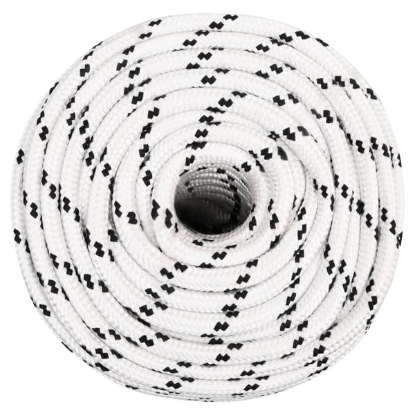 vidaXL Corde de bateau tressé Blanc 12 mmx100 m Polyester