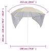vidaXL Parasol de plage avec parois latérales sable 215 cm
