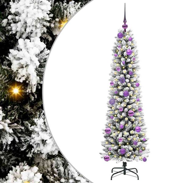 vidaXL Sapin de No&euml;l artificiel Blanc 150 cm PVC, m&eacute;tal et plastique