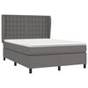 vidaXL Sommier &agrave; lattes de lit avec matelas Gris 140x200 cm Similicuir