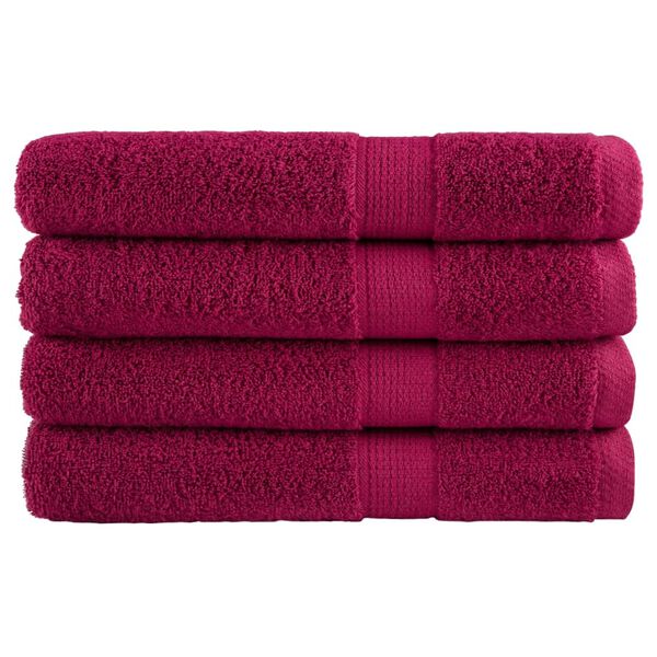 vidaXL Serviettes de qualit&eacute; sup&eacute;rieure SOLUND 4 pcs bordeaux 600 g/m&sup2;
