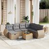 vidaXL Salon de jardin avec coussins 8pcs m&eacute;lange beige r&eacute;sine tress&eacute;e