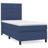 vidaXL Sommier &agrave; lattes de lit avec matelas Bleu 100x200 cm Tissu