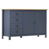 vidaXL Buffet Hill Gris 130x40x80 cm Bois de pin solide