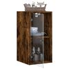 vidaXL Armoire murale avec portes en verre ch&ecirc;ne fum&eacute; 35x37x68,5 cm
