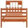 vidaXL Lit bibliothèque sans matelas cire marron 75x190 cm pin massif