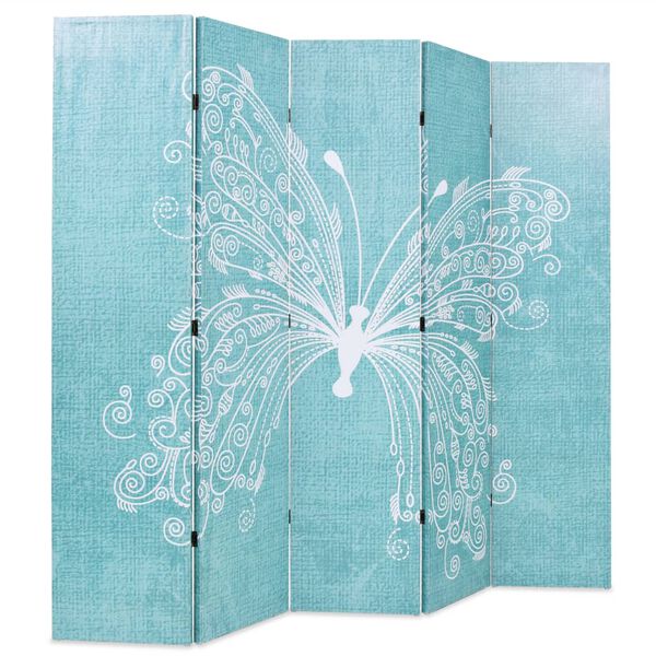 vidaXL Cloison de s&eacute;paration pliable 200 x 170 cm Papillon Bleu