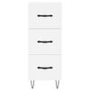 vidaXL Buffet haut Blanc 34,5x34x180 cm Bois d'ing&eacute;nierie