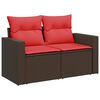 vidaXL Salon de jardin avec coussins 8pcs marron r&eacute;sine tress&eacute;e acacia