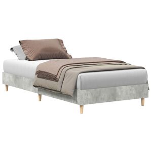 vidaXL Cadre de lit Gris b&eacute;ton 80 x 200 cm Bois d'ing&eacute;nierie