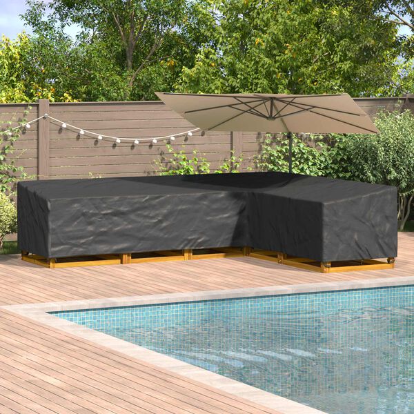 vidaXL Housse pour meubles Noir 330 x 255 x 80 cm Tissu Oxford 420D