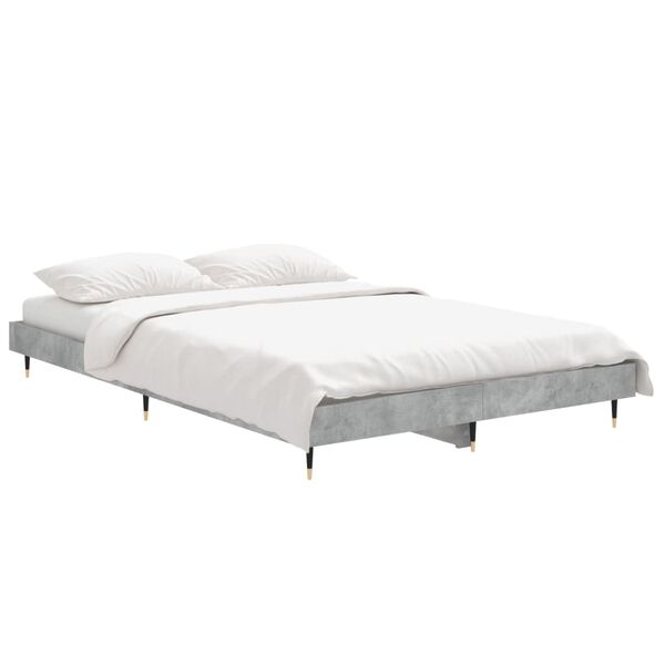vidaXL Cadre de lit sans matelas gris b&eacute;ton 120x190 cm