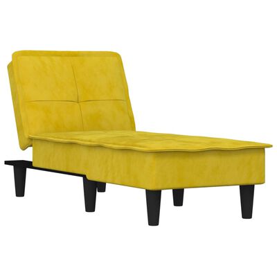 vidaXL Chaise longue jaune velours