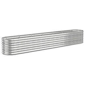 vidaXL Lit sur&eacute;lev&eacute; de jardin Acier galvanis&eacute; Argent&eacute;