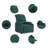vidaXL Fauteuil inclinable &eacute;lectrique Vert fonc&eacute; Tissu
