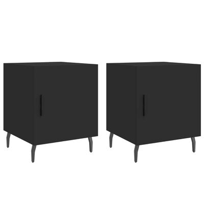 vidaXL Tables de chevet 2 pcs noir 40x40x50 cm bois d’ingénierie