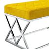 vidaXL Banc Jaune moutarde Velours et acier inoxydable