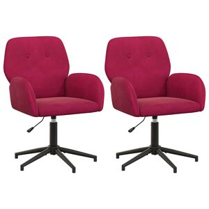 vidaXL Chaises de bureau pivotantes 2 pc Velours 54 x 55 x 90 cm