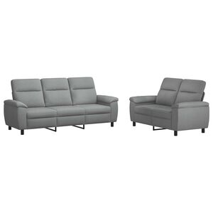 vidaXL Ensemble de Canap&eacute;s 2 pcs Gris clair Tissu
