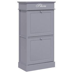 vidaXL Armoire &agrave; chaussures Gris 50 x 28 x 98 cm Bois de Paulownia