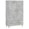 vidaXL Buffet haut gris b&eacute;ton 69,5x31x115 cm bois d'ing&eacute;nierie