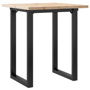 vidaXL Table &agrave; manger cadre en O 70x70x75,5cm bois de pin massif acier