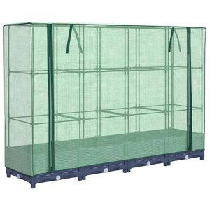 vidaXL Lit sur&eacute;lev&eacute; avec housse de serre aspect rotin 160 x 40 x 123 cm