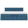 VidaXL Cadre de lit ottoman avec matelas bleu foncé 180x200 cm velours