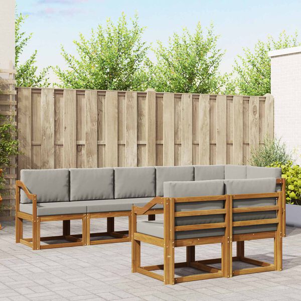 vidaXL Ensemble de canap&eacute;s d'ext&eacute;rieur 8 pcs Gris Naturel et Clair