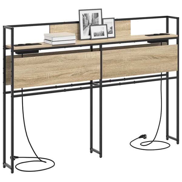 vidaXL T&ecirc;te de lit de rangement Ch&ecirc;ne sonoma 160 cm Bois d'ing&eacute;nierie