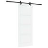 vidaXL Porte coulissante 83 x 211 cm Bois d'ing&eacute;nierie Blanc et noir